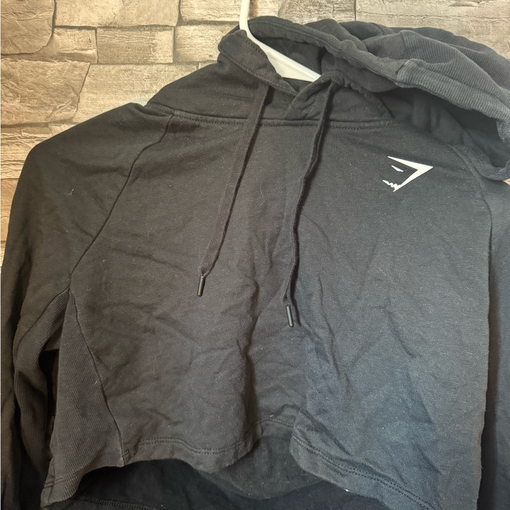 Gymshark Black Cropped Hoodie